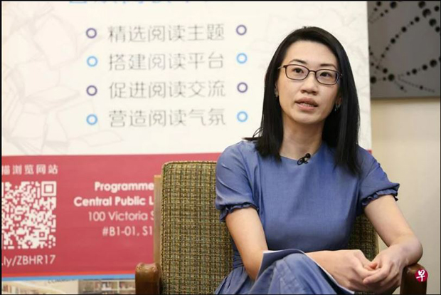  ​新加坡中央医院妇产科杨丽颖顾问医生主讲早报悦读@NLB的最后一场讲座，分享孕期知识。（李健玮摄） 